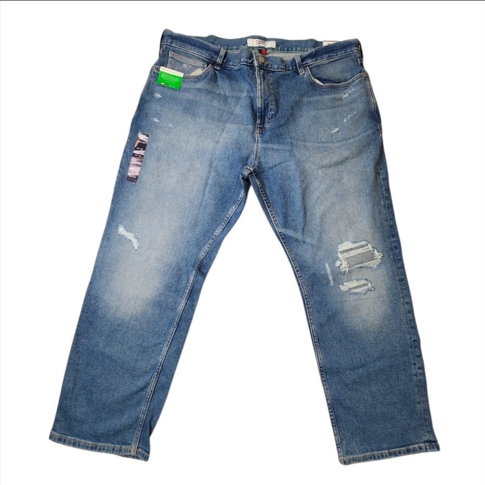 Tommy Hilfiger Men's Ethan Relaxed Straight Jeans Destressed Size 40x30 OEM